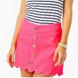 NWT NEW Lilly Pulitzer kaylie scalloped hem skort skirt love potion pink  14